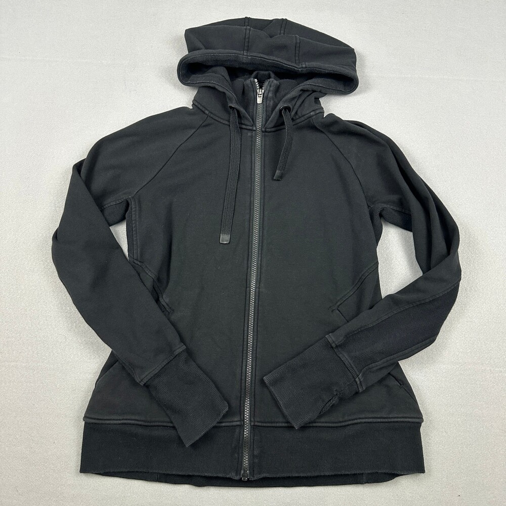 Athleta Jacket Women Medium Black Full Zip Pocket Performance Hoodie M